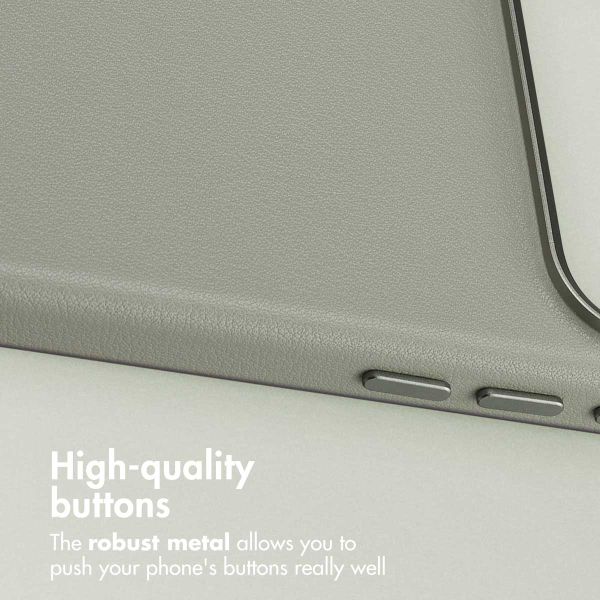 Accezz Leather Back Cover with MagSafe Apple iPhone 17 Pro - Light Grey