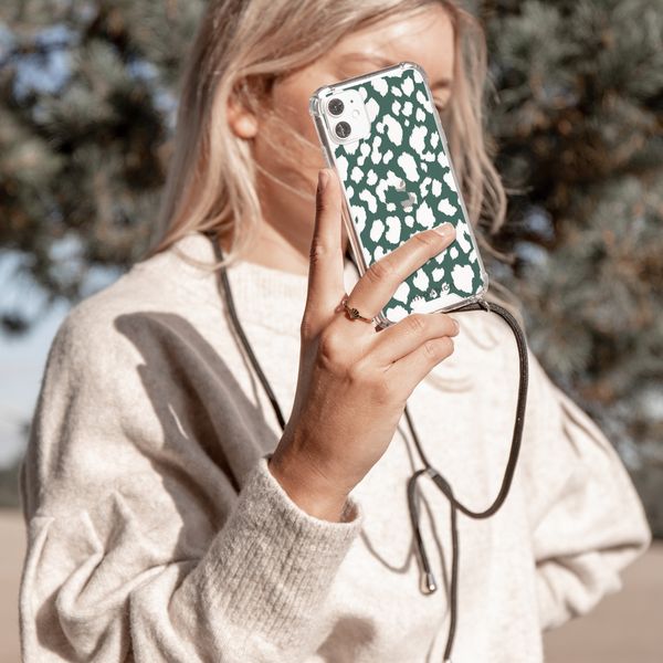 imoshion Design hoesje met koord Huawei P30 Lite - Luipaard - Groen