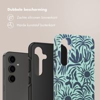 Selencia Vivid Tough Backcover Samsung Galaxy S24 FE - Tropical Vibes Light Blue