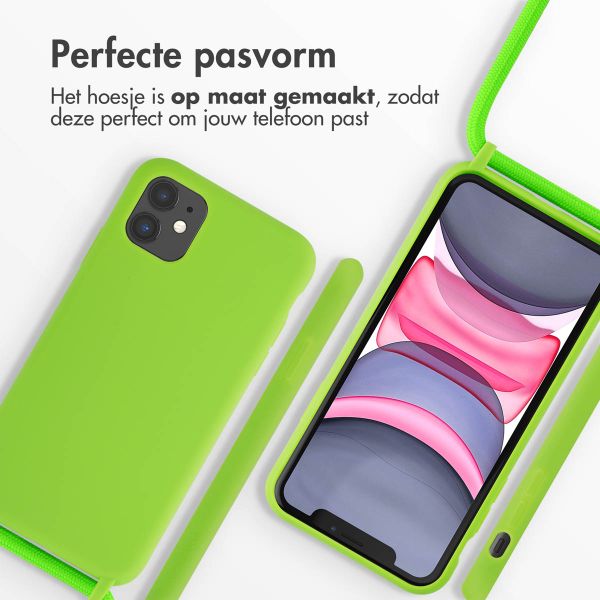 imoshion Siliconen hoesje met koord iPhone 11 - Fluor Groen