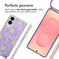 imoshion Design hoesje met koord Samsung Galaxy S25 Edge - Tropical Violet Flowers Connect