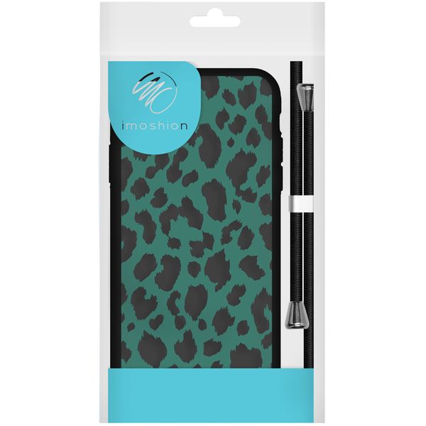 imoshion Design hoesje met koord voor Samsung Galaxy S21 Plus - Luipaard - Groen / Zwart