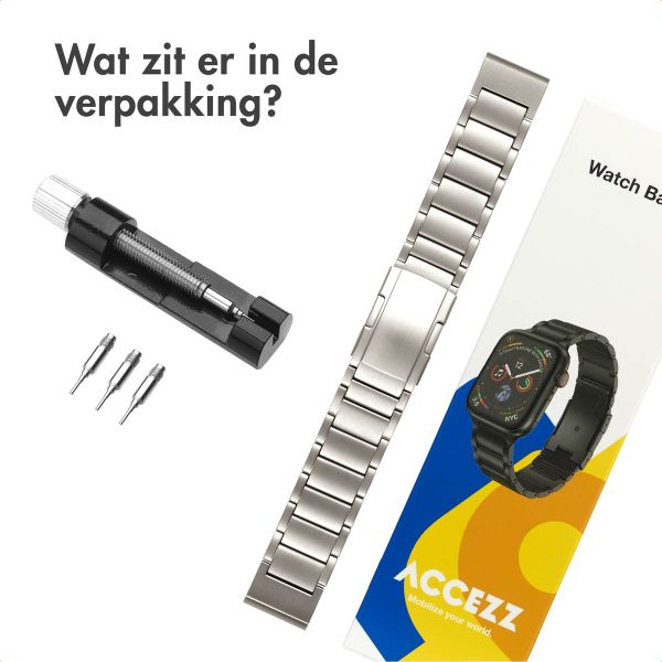 Accezz Mat Titanium bandje  - Garmin 22 mm aansluiting - Titanium