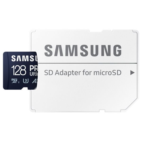 Samsung PRO Ultimate microSD - 128GB - inclusief SD adapter - UHS-I/U3/Full HD/4K UHD