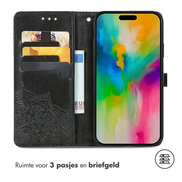 imoshion Mandala Bookcase Apple iPhone 16 - Zwart