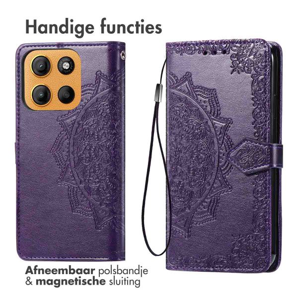 imoshion Mandala Bookcase Motorola Moto G15 / G15 Power - Paars