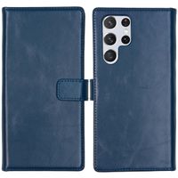 Selencia Echt Leren Bookcase Samsung Galaxy S22 Ultra - Blauw