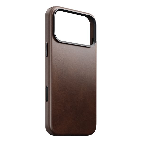 Nomad Traditional Horween Leather Backcover met MagSafe Apple iPhone 17 Pro Max - Rustic Brown