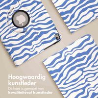 imoshion 360° Draaibare Design Bookcase Apple iPad 9 (2021) 10.2 inch / iPad 8 (2020) 10.2 inch / iPad 7 (2019) 10.2 inch - White Blue Stripes
