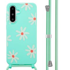 imoshion Siliconen design hoesje met koord Samsung Galaxy A36 / A56 - Green Flower Distance