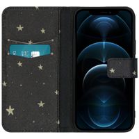 imoshion Design Softcase Bookcase iPhone 12 (Pro) - Stars Gold