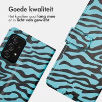 imoshion Design Bookcase Samsung Galaxy A52(s) (5G/4G) - Black Blue Stripes