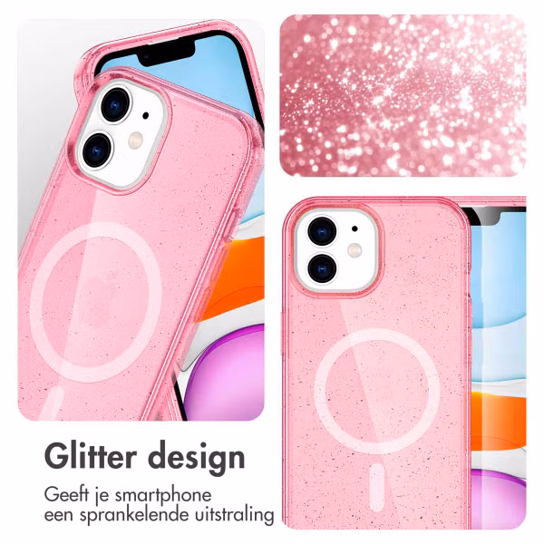 imoshion Sparkle Backcover met MagSafe Apple iPhone 12 (Pro) - Glitter Roze