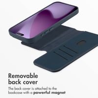 Accezz 2-in-1 Leather Bookcase with MagSafe Apple iPhone 17 Pro Max - Nightfall Blue