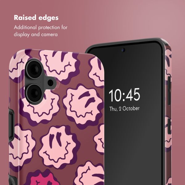 Selencia Vivid Back Cover with MagSafe Apple iPhone 16 - Wavy Smiley Pink