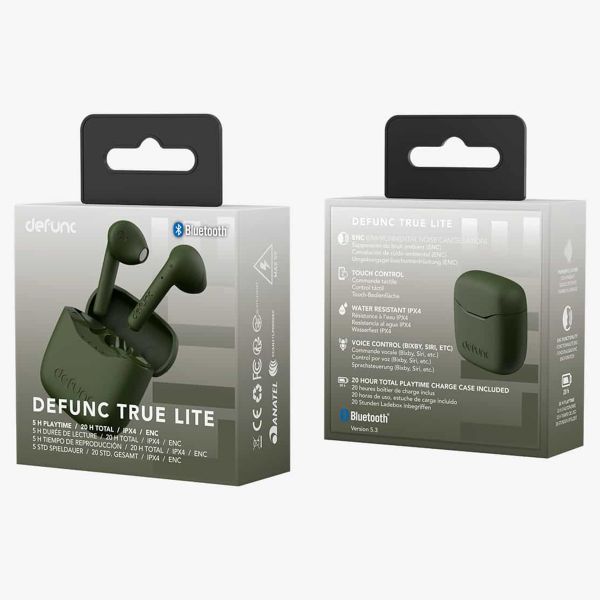 Defunc True Lite Earbuds - Draadloze oordopjes - Bluetooth draadloze oortjes - Met ENC noise cancelling functie - Green