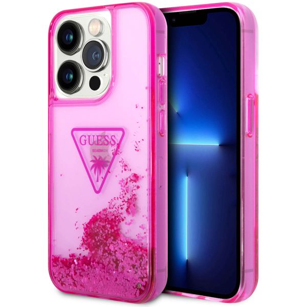 Guess Liquid Glitter Backcover iPhone 14 Pro Max - Fuchsia