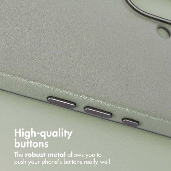 Accezz Leather Back Cover with MagSafe Apple iPhone 16 - Light Grey