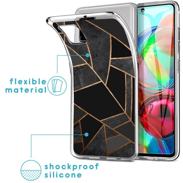 imoshion Design hoesje Samsung Galaxy A71 - Grafisch Koper / Zwart