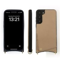 Dutchies Backcover met pashouder Samsung Galaxy S23 Ultra - Telefoonkoord niet inbegrepen - Beige