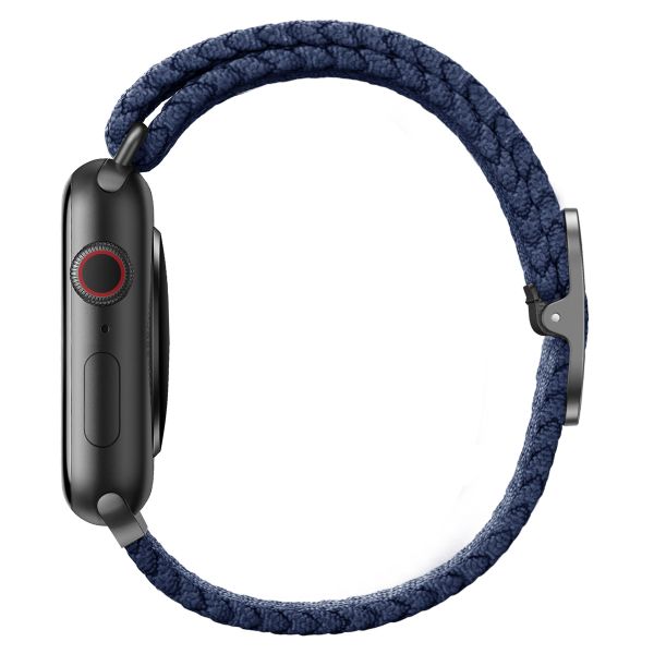 Uniq Aspen Braided bandje Apple Watch Series 1 t/m 9 / SE (38/40/41 mm) | Series 10 (42 mm) - Oxford Blue