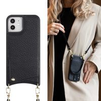 Selencia Nova Phone Case with Cord and Card Holder Apple iPhone 12 (Pro) - Black