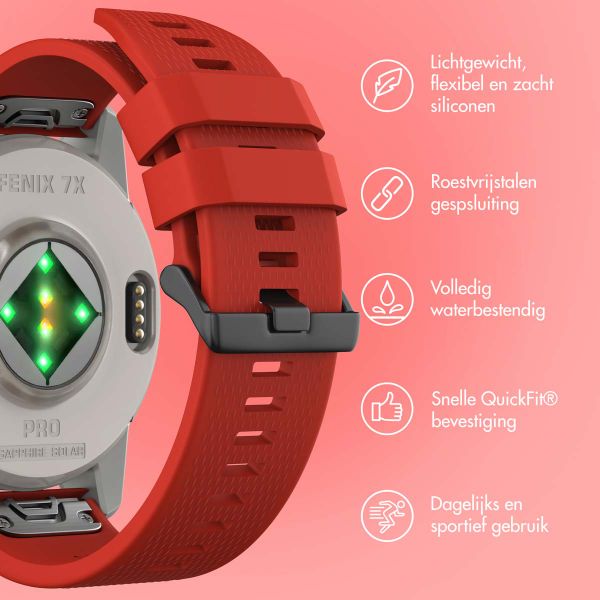 imoshion QuickFit® Siliconen bandje voor Garmin Watch | 26 mm aansluiting - Rood