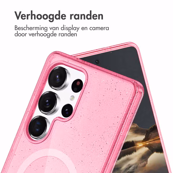 imoshion Sparkle Backcover met MagSafe Samsung Galaxy S24 Ultra - Glitter Roze