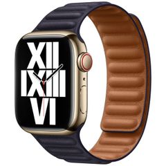 Apple Leather Link Apple Watch Series 1 t/m 9 / SE (38/40/41 mm) | Series 10 / 11 (42 mm) - Maat S/M - Ink