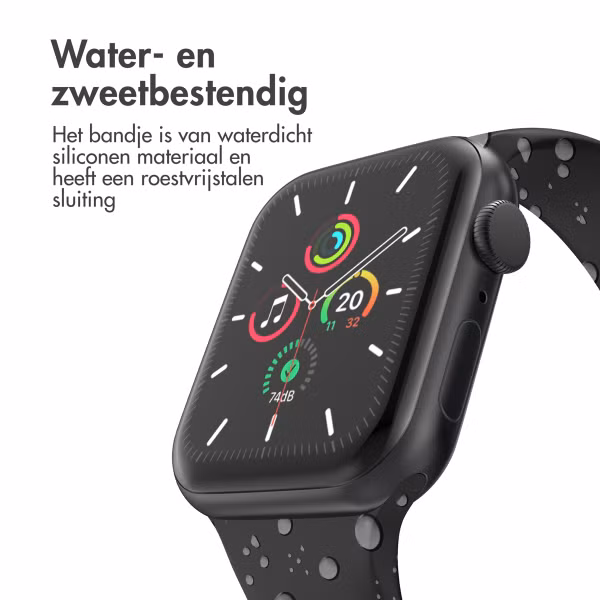 imoshion Siliconen⁺ bandje Apple Watch Series 1 t/m 11 / SE / Ultra (44/45/46/49 mm) - Maat M/L - Zwart