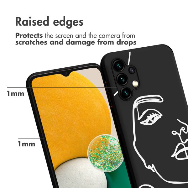 imoshion Design hoesje Samsung Galaxy A13 (5G) / A04s - Abstract Gezicht - Zwart