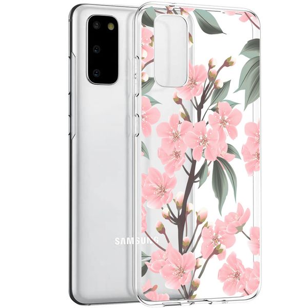 imoshion Design hoesje Samsung Galaxy S20 - Bloem - Roze / Groen