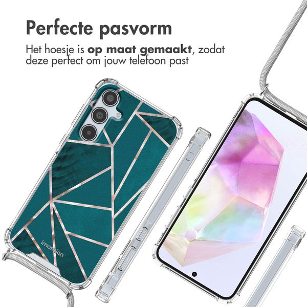 imoshion Design hoesje met koord Samsung Galaxy A35 - Petrol Green Graphic