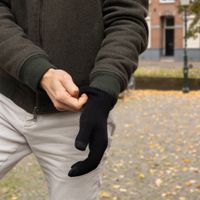 Selencia Knitted Touchscreen Handschoenen - One Size - Zwart