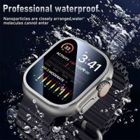 WiWu Easy install gehard glazen screenprotector met rand Apple Watch Series 4-6 / SE - 44 mm - Zwart