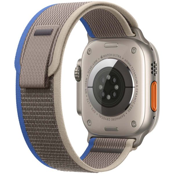 Apple Trail Loop Band Apple Watch Series 1-9 / SE / Ultra (2) - 44/45/49 mm - Maat M/L - Blauw / Grijs