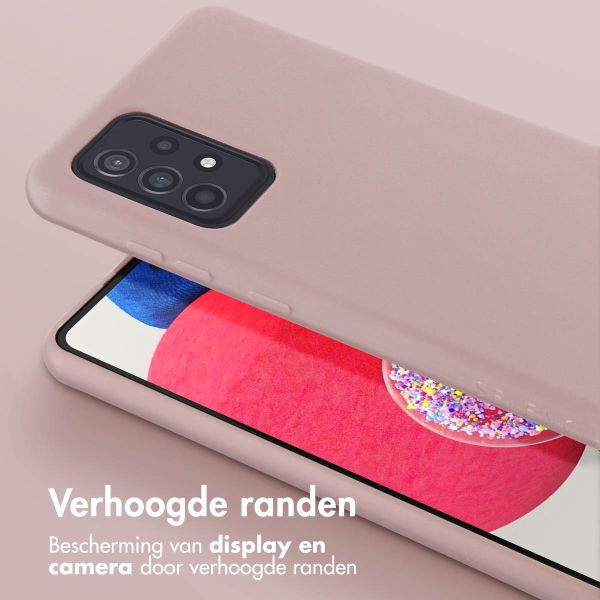 Selencia Siliconen hoesje met afneembaar koord Samsung Galaxy A52(s) (5G/4G) - Sand Pink