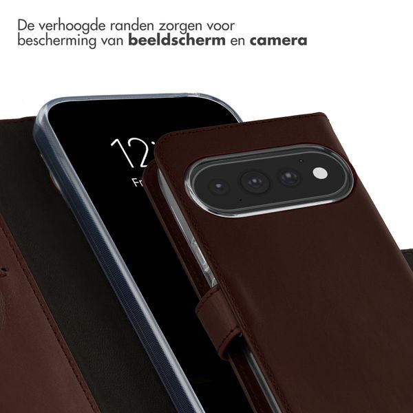 Selencia Echt Leren Bookcase Google Pixel 11 / 11 Pro - Donkerbruin