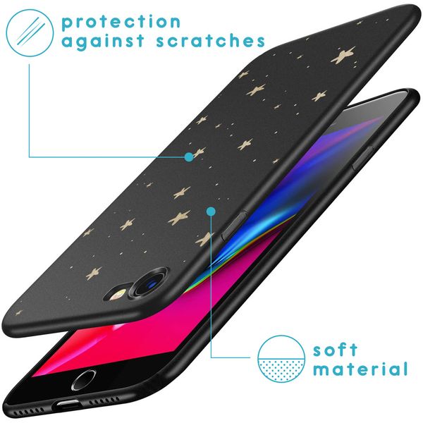 imoshion Design hoesje iPhone SE (2022 / 2020) / 8 / 7 - Sterren / Zwart