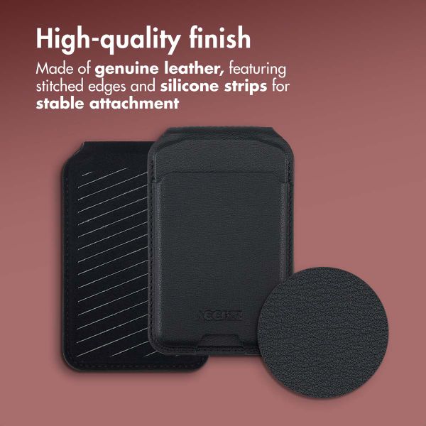 Accezz Leather Wallet with Stand - Compatible with MagSafe and Qi2 - Onyx Black