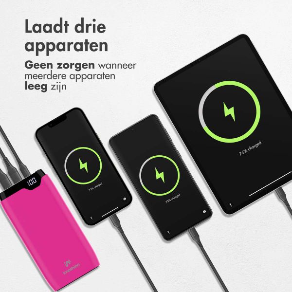 imoshion Powerbank 20.000 mAh - Quick Charge en Power Delivery - Hot Pink