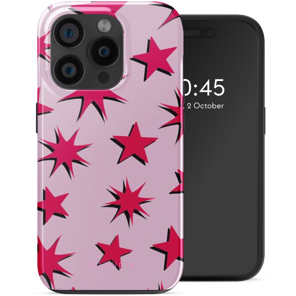 Selencia Vivid Tough Backcover met MagSafe iPhone 15 Pro - Stars Rubine Red Light Pink