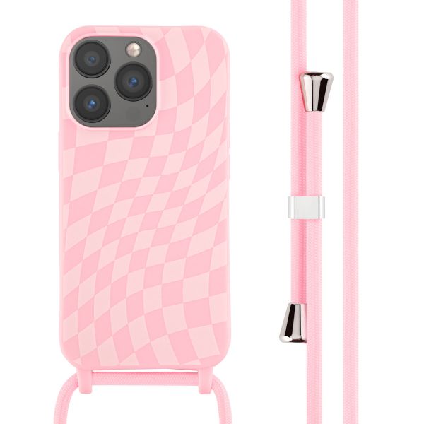 imoshion Siliconen design hoesje met koord iPhone 13 Pro - Retro Pink