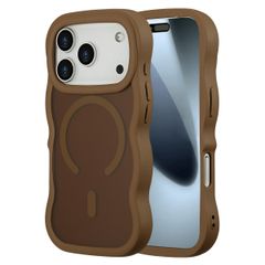 Selencia Wavy Backcover met MagSafe Apple iPhone 17 Pro - Mocha Brown