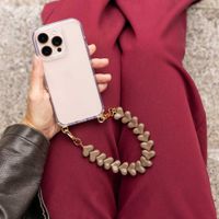 Selencia Transparent Case with Hooks + Lova Wrist Strap Apple iPhone 17 Pro Max - Mocha Brown