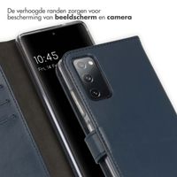 Selencia Echt Leren Bookcase Samsung Galaxy S20 FE - Blauw