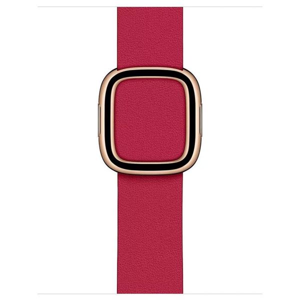 Apple Leather Band Modern Buckle Apple Watch Series 1-9 / SE - 38/40/41 mm / Series 10 - 42 mm - Maat L - Raspberry