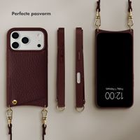 Selencia Nova Telefoonhoes met Koord en Pashouder Apple iPhone 17 Pro - Bold Burgundy