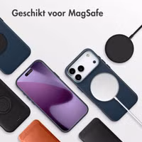 Accezz MagSafe Leather Backcover Apple iPhone 17 Pro Max - Nightfall Blue