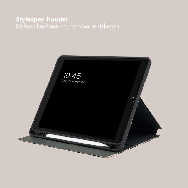 Selencia Vivid tablethoes Apple iPad 9 (2021) 10.2 inch / iPad 8 (2020) 10.2 inch / iPad 7 (2019) 10.2 inch - Art Wave Black